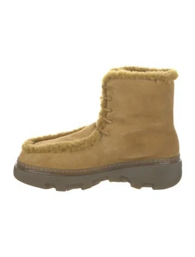Pre-owned Burberry Prorsum Suede Lace-up Boots In Brown