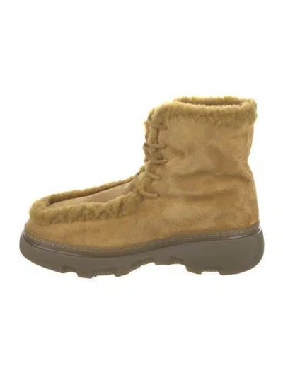 Pre-owned Burberry Prorsum Suede Lace-up Boots In Brown