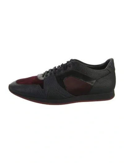 Pre-owned Burberry Prorsum Suede Mesh Accents Sneakers In Black