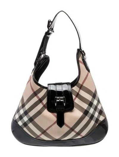 Pre-owned Burberry Prorsum Super Nova Check Shoulder Bag In Neutral