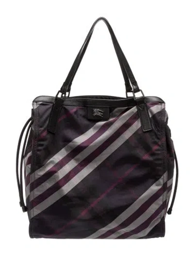 Pre-owned Burberry Prorsum Super Nova Check Shoulder Bag In Purple