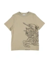 Burberry Prorsum Toddler Boy T-shirt Military Green Size 6 Cotton, Elastane In Neutral