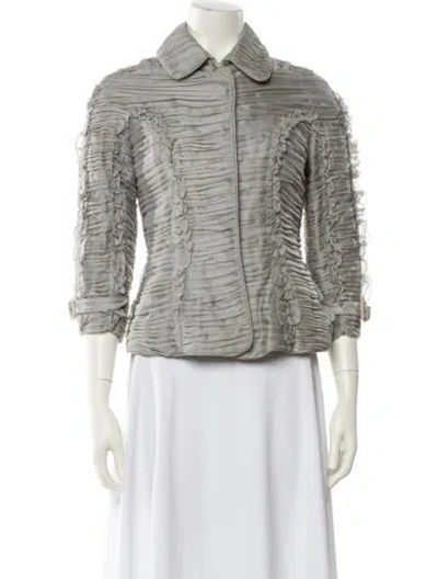 Pre-owned Burberry Prorsum Tweed Pattern Jacket W/ Tags In Gray