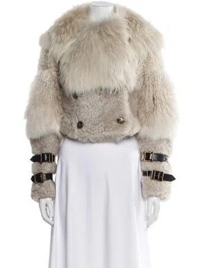 Pre-owned Burberry Prorsum Vintage 2010 Fur Jacket W/ Tags In Gray