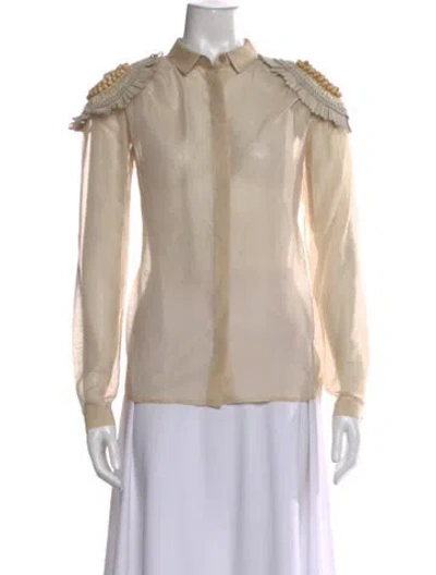 Pre-owned Burberry Prorsum Vintage 2012 Blouse W/ Tags In Neutral