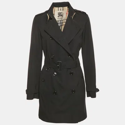 Pre-owned Burberry Prorsum Vintage Black Cotton Blend Double Breasted Trench Coat S