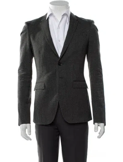 Pre-owned Burberry Prorsum Virgin Wool Blazer In Gray