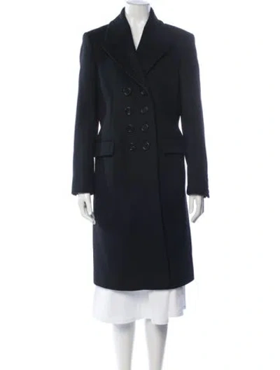 Pre-owned Burberry Prorsum Virgin Wool Coat In Blue