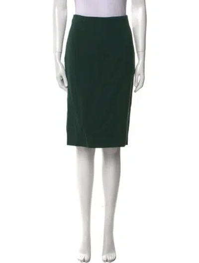 Pre-owned Burberry Prorsum Virgin Wool Knee-length Skirt In Green