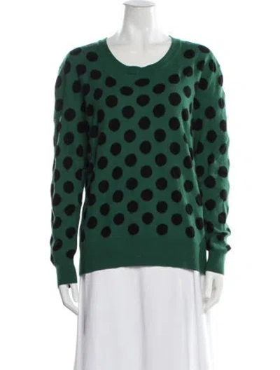 Pre-owned Burberry Prorsum Virgin Wool Polka Dot Print Sweater In Green