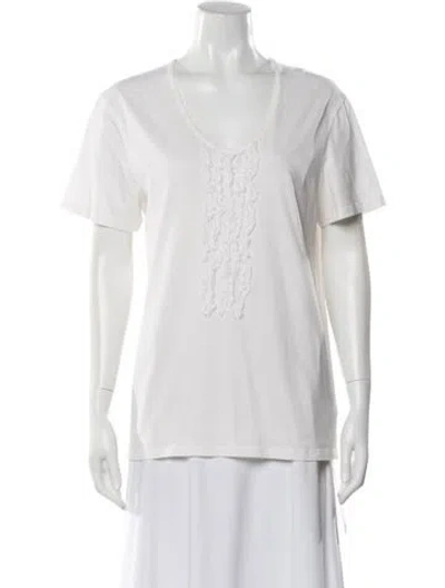 Pre-owned Burberry Prorsum V-neck Short Sleeve T-shirt In White