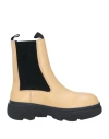 Burberry Prorsum Woman Ankle Boots Beige Size 8 Leather, Elastic Fibres In Beige