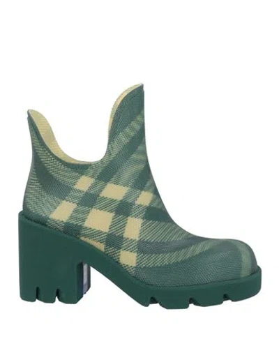 Burberry Prorsum Woman Ankle Boots Green Size 8 Rubber