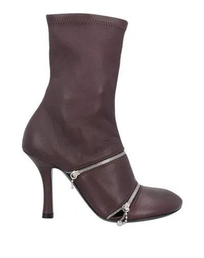 Burberry Prorsum Woman Ankle Boots Plum Size 7 Leather