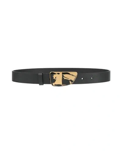 Burberry Prorsum Woman Belt Charcoal Size L Leather