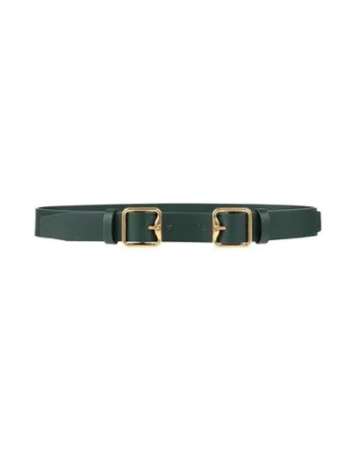 Burberry Prorsum Woman Belt Dark Green Size L Leather