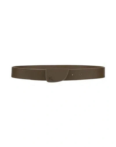 Burberry Prorsum Woman Belt Military Green Size 39.5 Leather