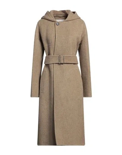 Burberry Prorsum Woman Coat Khaki Size 8 Wool, Cashmere In Beige