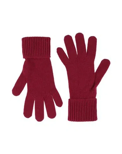 Burberry Prorsum Woman Gloves Garnet Size M/l Cashmere, Polyamide In Red