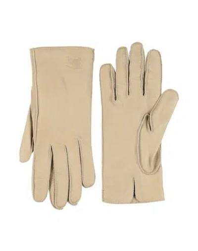 Burberry Prorsum Woman Gloves Khaki Size 7.5 Lambskin In Beige
