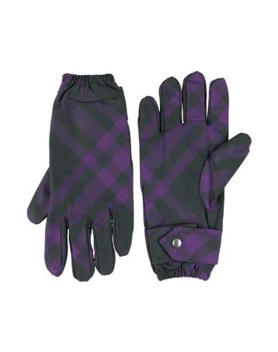 Burberry Prorsum Woman Gloves Purple Size M Polyamide