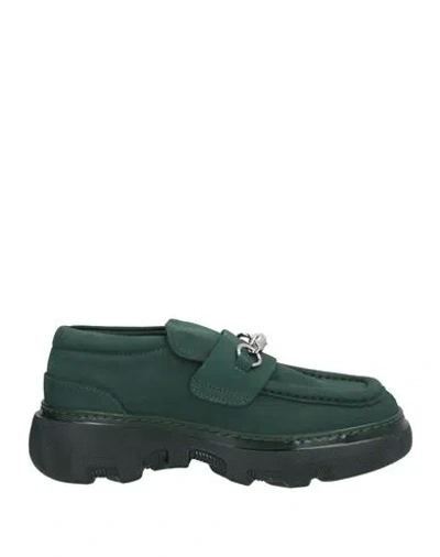 Burberry Prorsum Woman Loafers Dark Green Size 8 Leather
