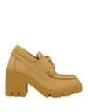 Burberry Prorsum Woman Loafers Mustard Size 8 Leather In Yellow