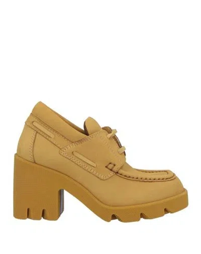 Burberry Prorsum Woman Loafers Mustard Size 8 Leather In Yellow
