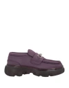 Burberry Prorsum Woman Loafers Plum Size 8 Leather In Purple