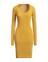 Burberry Prorsum Woman Midi Dress Marigold Size L Wool, Polyamide, Elastane In Yellow