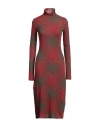 Burberry Prorsum Woman Midi Dress Red Size M Polyamide, Mohair Wool, Wool In Red