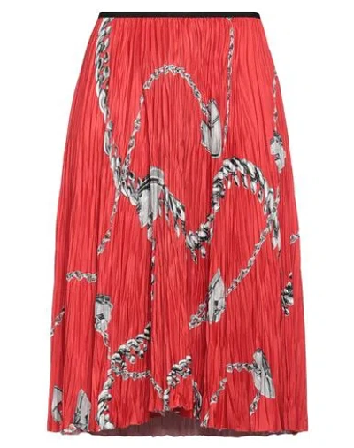 Burberry Prorsum Woman Midi Skirt Red Size 4 Polyester