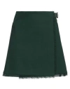 Burberry Prorsum Woman Mini Skirt Green Size 4 Wool, Calfskin