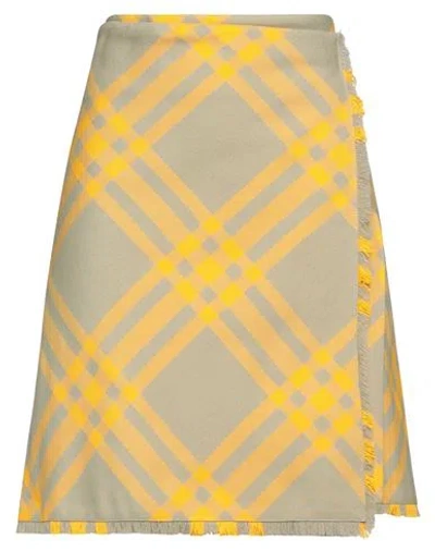 Burberry Prorsum Woman Mini Skirt Marigold Size 4 Polyester, Wool In Yellow