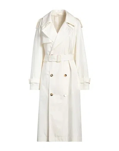 Burberry Prorsum Woman Overcoat & Trench Coat Cream Size 6 Silk In White