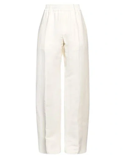 Burberry Prorsum Woman Pants Off White Size 8 Paper Yarn, Viscose