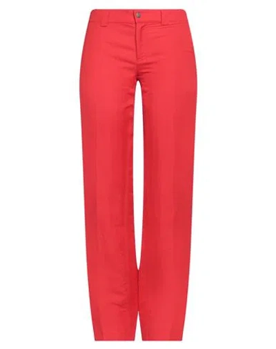 Burberry Prorsum Woman Pants Red Size 6 Paper, Viscose