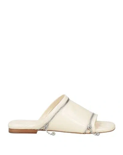 Burberry Prorsum Woman Sandals Ivory Size 8 Calfskin In White