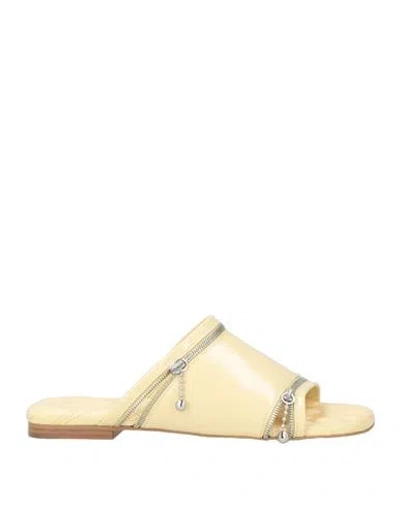 Burberry Prorsum Woman Sandals Pastel Yellow Size 8 Leather