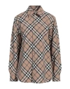 Burberry Prorsum Woman Shirt Camel Size 6 Polyester, Wool