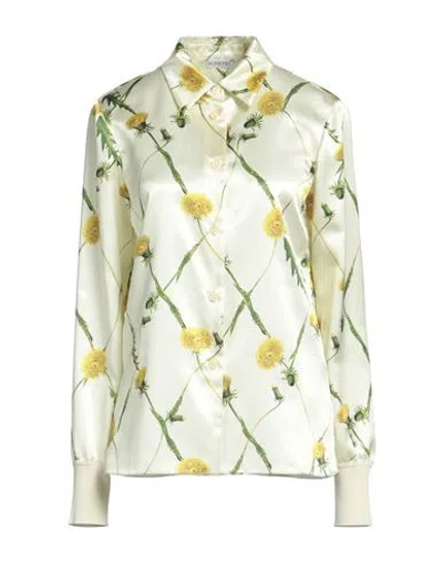 Burberry Prorsum Woman Shirt Pastel Yellow Size 8 Polyester, Viscose, Polyamide, Elastane
