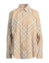 Burberry Prorsum Woman Shirt Sand Size 8 Cotton In Beige