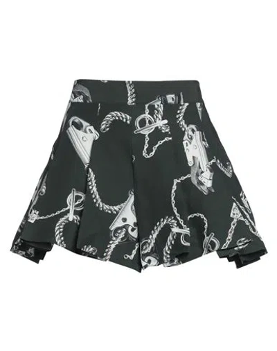 Burberry Prorsum Woman Shorts & Bermuda Shorts Dark Green Size 6 Paper, Viscose