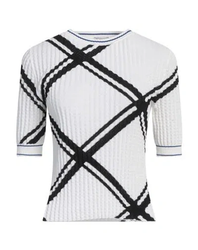 Burberry Prorsum Woman Sweater White Size L Cotton, Polyamide