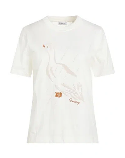 Burberry Prorsum Woman T-shirt Ivory Size L Cotton, Elastane
