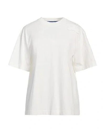 Burberry Prorsum Woman T-shirt White Size L Cotton, Elastane