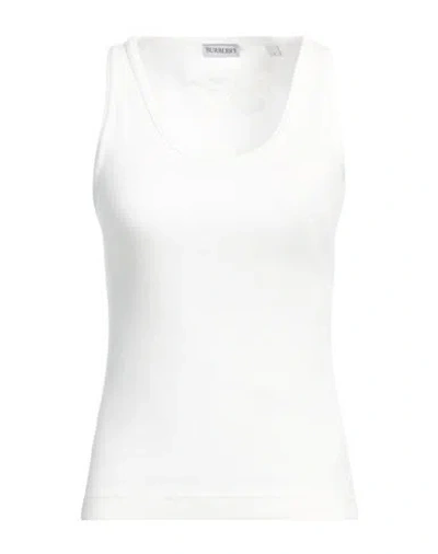 Burberry Prorsum Woman Tank Top Off White Size L Cotton, Elastane