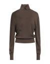 Burberry Prorsum Woman Turtleneck Military Green Size L Wool In Green