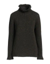 Burberry Prorsum Woman Turtleneck Military Green Size S Wool