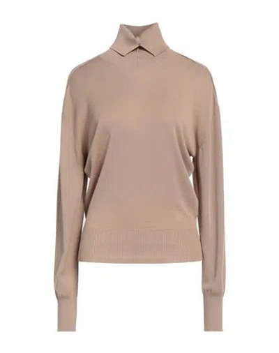 Burberry Prorsum Woman Turtleneck Sand Size M Wool In Beige